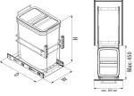 S-2591-A Кош 35л за вграждане 30 см антрацит STARAX