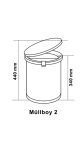 PEKA Кош за вграждане 26л Mullboy 2 антрацит