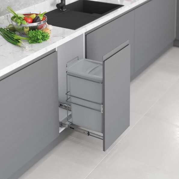 S-2591-G Кош 35л за вграждане 30 см сив STARAX