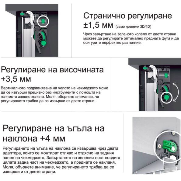 GRASS Dynapro пълно изтегляне с плавно прибиране за 16мм с щипки 3D