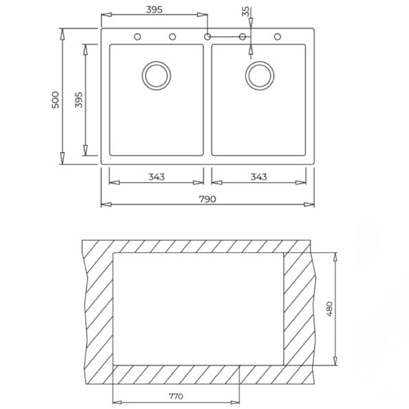 Кухненска гранитна мивка TEKA ForSquare 2B 790