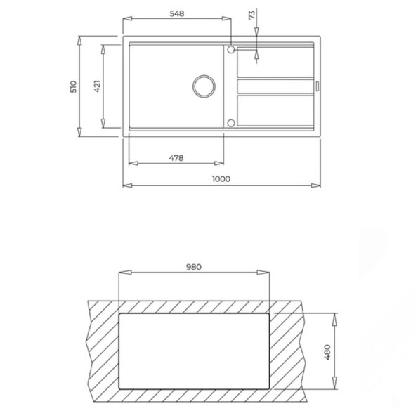 Кухненска гранитна мивка TEKA Nova 60-L 100x51