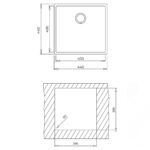 Кухненска гранитна мивка TEKA Square 40×40 под плотова