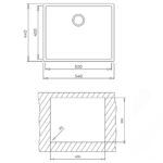 Кухненска гранитна мивка TEKA Square 50×40 под плотова