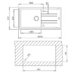 Кухненска гранитна мивка TEKA Stone 60-L 100×51