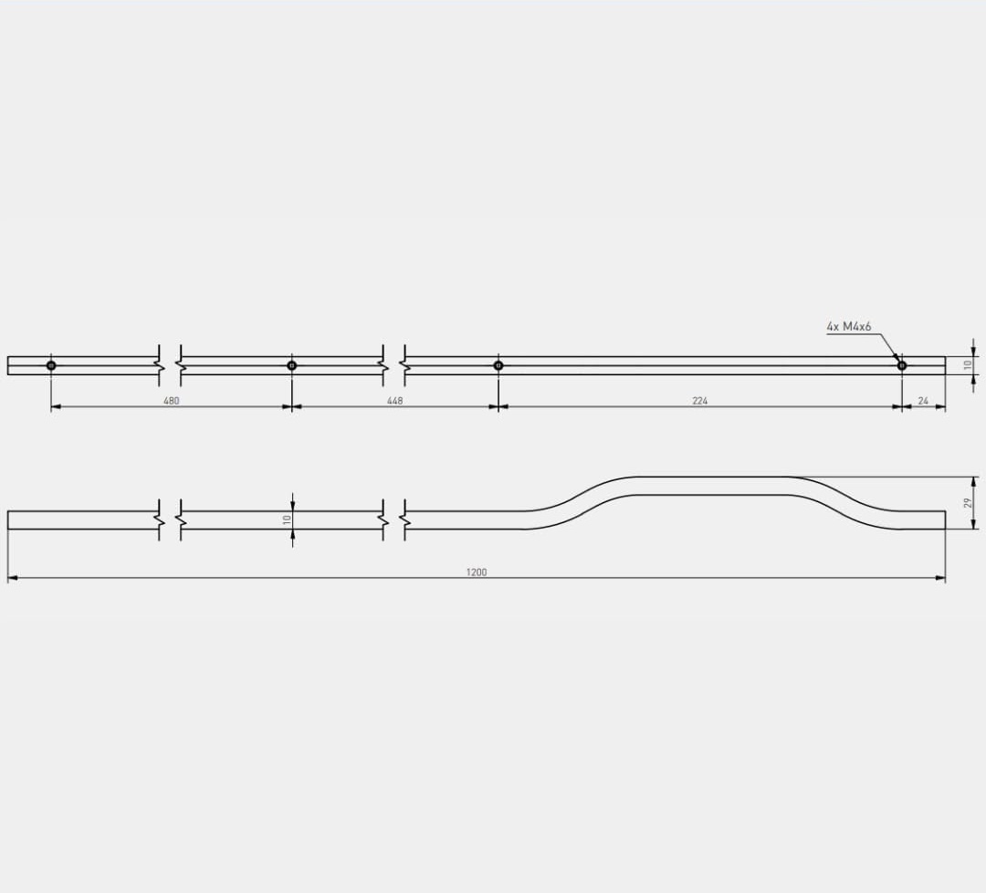 Дръжка GRAVEL 1200 мм черно Дръжка GRAVEL 1200 мм черно