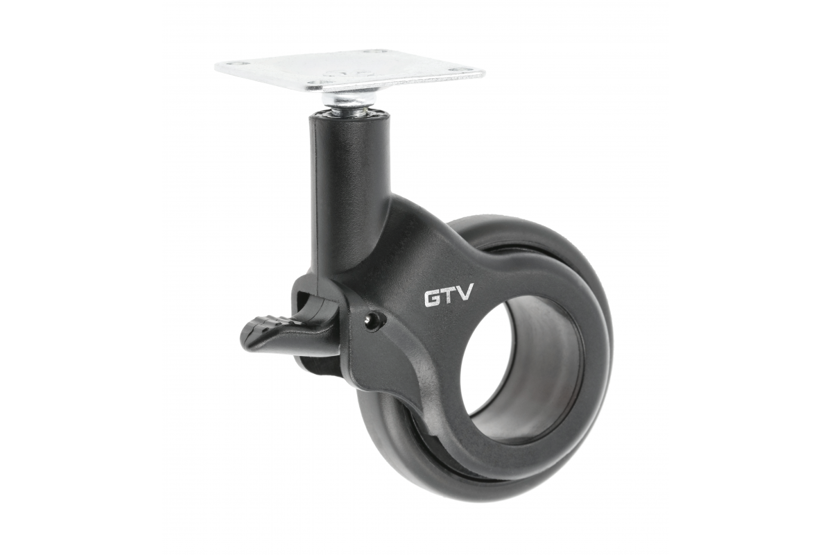 Колело черно GTV STRADA Ø60 H=92.5 мм със спирачка Колело черно GTV STRADA Ø60 H=92.5 мм със спирачка