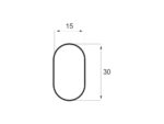 Лост за гардероб елипса 30х15 мм черен 3 метра