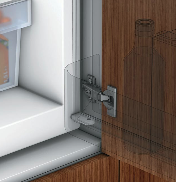 Панта Blum Modul 95˚ за вграден хладилник Ø35 покрит кант Панта Blum Modul 95˚ за вграден хладилник Ø35 покрит кант