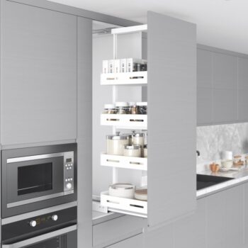 Вертикална колона БЯЛА Unique box STARAX 30 см шкаф плавно Blum