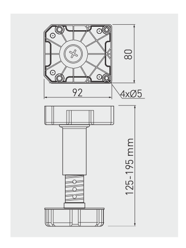 Крак за кухня 125-195 мм GTV ML Крак за кухня 125-195 мм GTV ML