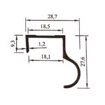 Кант дръжка 5455 за гардероб 18 мм