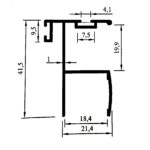 Кант дръжка с две четка за гардероб 18 мм