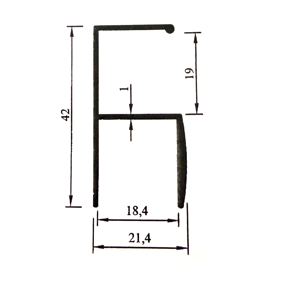 Кант дръжка ЕКО за гардероб 18 мм Кант дръжка ЕКО за гардероб 18 мм
