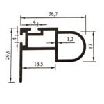 Кант дръжка не разминаващи врати за гардероб 18 мм